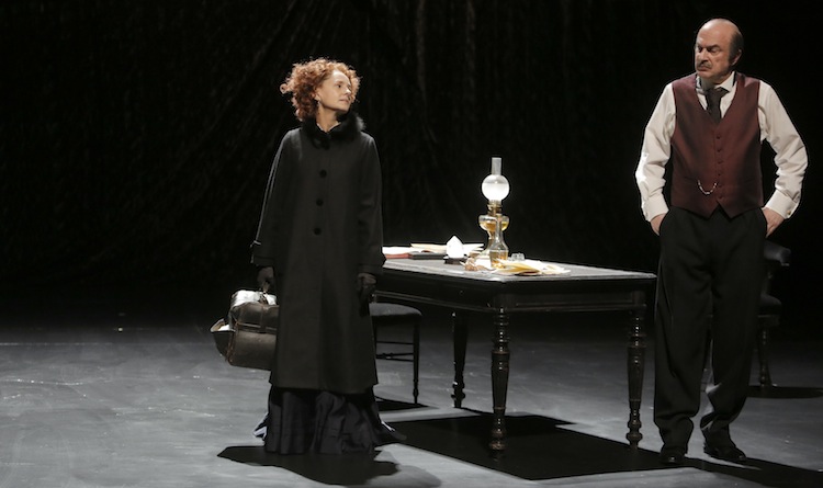LA REVOLTE D’Auguste de Villiers de L’Isle-Adam, mise en scene de Marc Paquien au theatre Des Bouffes du Nord du 02 avril 2015 au 25 avril 2015. Avec: Anouk Grinberg et Herve Briaux (photo by Pascal Victor/ArtComArt)